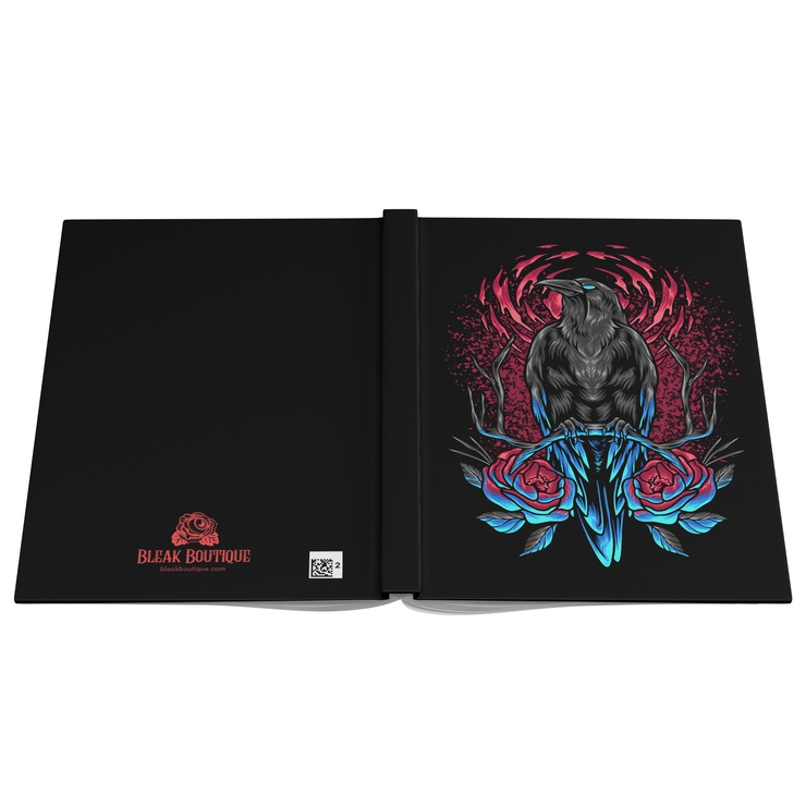 Hardcover writing journal featuring a gothic-themed design. With a durable 5.75” x 8” (14.6 cm x 20.3 cm) premium hardcover and soft-touch matte laminate finish, this notebook merges elegance and functionality. It contains 75 perforated lined pages (150 writing surfaces), ideal for creative writing, note-taking, or sketching. Perfect for lovers of unique stationery and gothic aesthetics, this journal showcases timeless style and practicality in one.