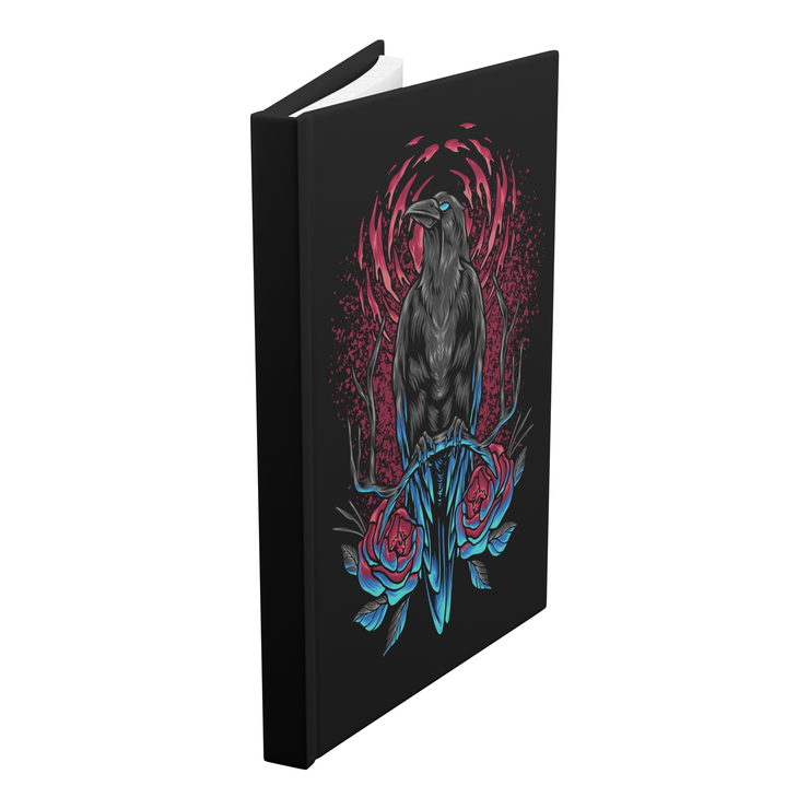 Hardcover writing journal featuring a gothic-themed design. With a durable 5.75” x 8” (14.6 cm x 20.3 cm) premium hardcover and soft-touch matte laminate finish, this notebook merges elegance and functionality. It contains 75 perforated lined pages (150 writing surfaces), ideal for creative writing, note-taking, or sketching. Perfect for lovers of unique stationery and gothic aesthetics, this journal showcases timeless style and practicality in one.