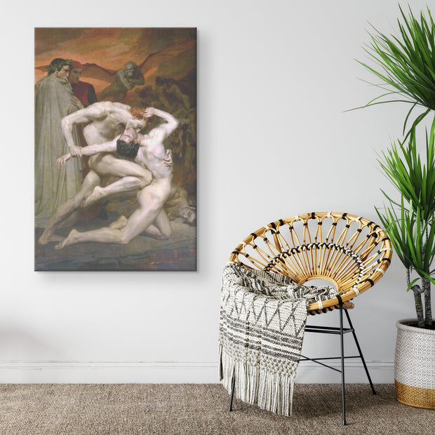 "Dante and Virgil in Hell" by William-Adolphe Bouguereau Rectangle Canvas Wrap