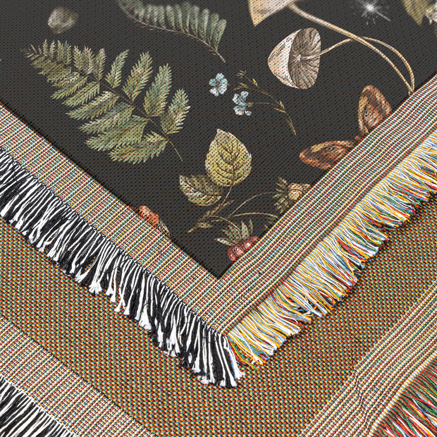Dark Forest 100% Cotton Woven Throw Blanket