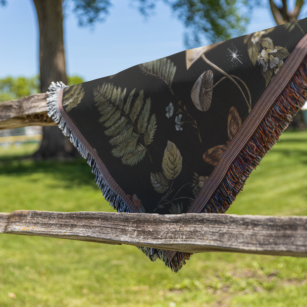Dark Forest 100% Cotton Woven Throw Blanket