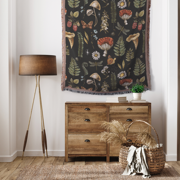 Dark Forest 100% Cotton Woven Throw Blanket