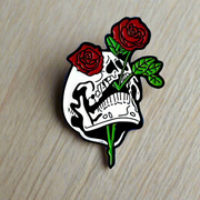 Death in Bloom Skull Enamel Lapel Pin