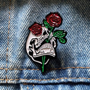 Death in Bloom Skull Enamel Lapel Pin