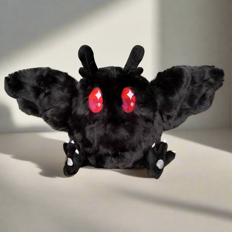 Dread Mothman Cryptid Plush Toy - 11-Inch Tall Furry Soft Polyester Toy - Cuddly Creature from West Virginia Folklore - High-Quality with Embroidered Details - Perfect for Cryptid and Folklore Fans