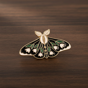 Floral Moth Enamel Lapel Pin