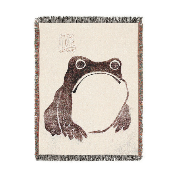 Frog 100% Cotton Woven Throw Blanket