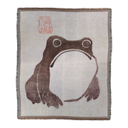 Frog 100% Cotton Woven Throw Blanket
