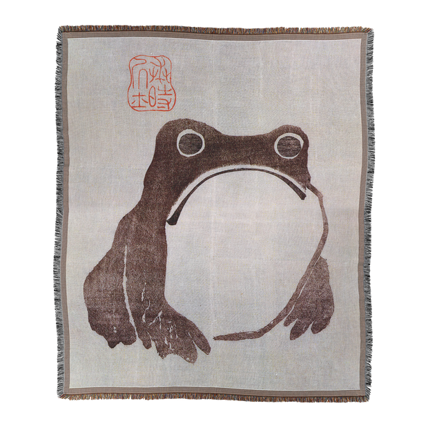 Frog 100% Cotton Woven Throw Blanket