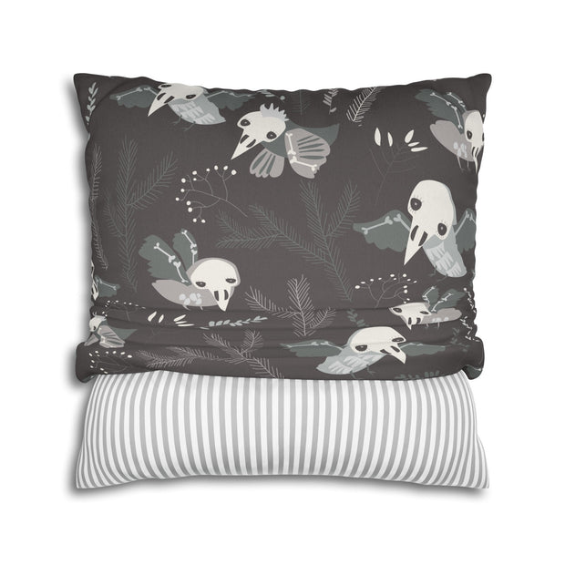 "Skeleton Birds" Throw Pillow