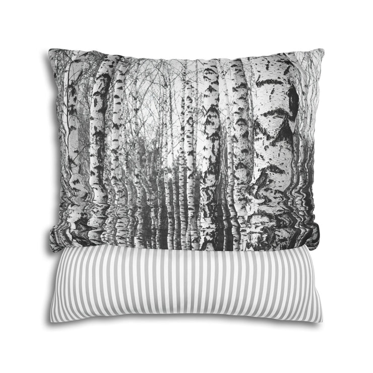 "Birch Trees in Winter" Throw Pillow