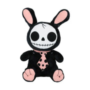 Furrybones™ Bun-Bun Black Bunny Plush Toy - 11.5-Inch Tall Soft Polyester - Creepy Cute Bunny with Skull Face, Polka Dot Tie, and Pink Details - Voodoo Inspired Design - Perfect Gift for Kids or Adults - Gothic Decor Whimsigoth Style