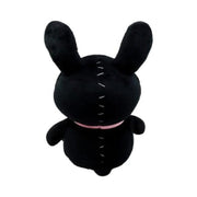 Furrybones™ Bun-Bun Black Bunny Plush Toy - 11.5-Inch Tall Soft Polyester - Creepy Cute Bunny with Skull Face, Polka Dot Tie, and Pink Details - Voodoo Inspired Design - Perfect Gift for Kids or Adults - Gothic Decor Whimsigoth Style