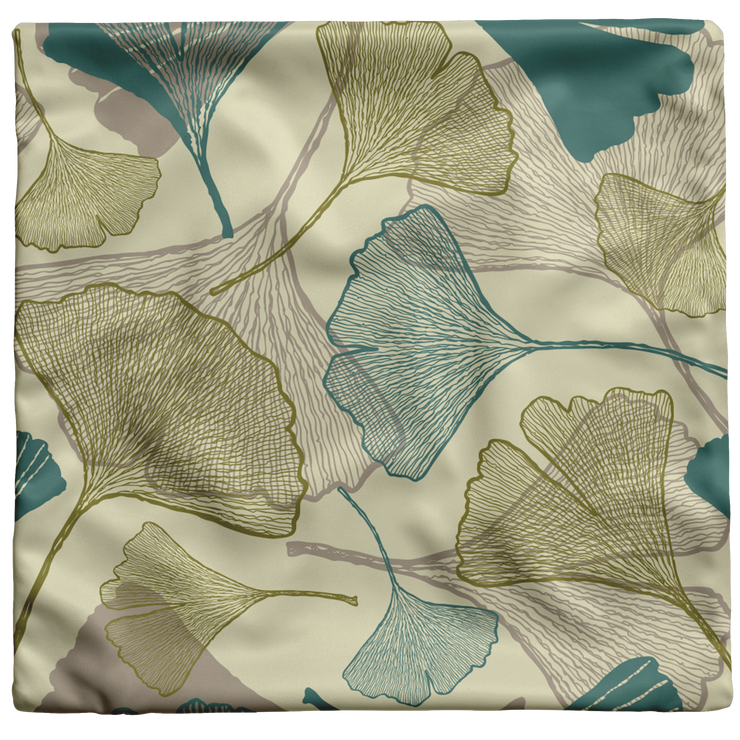 "Ginkgo Leaves" Throw Pillow