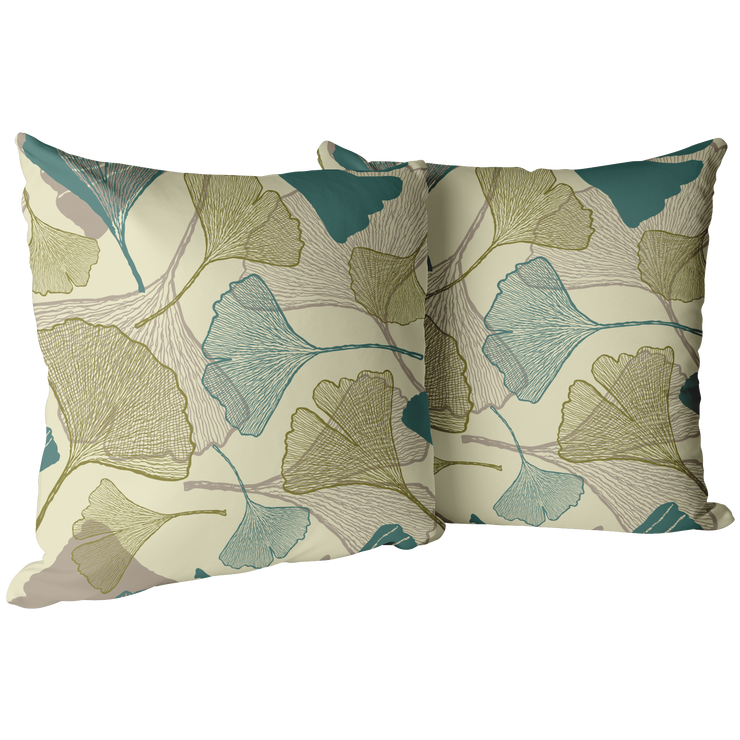 "Ginkgo Leaves" Throw Pillow