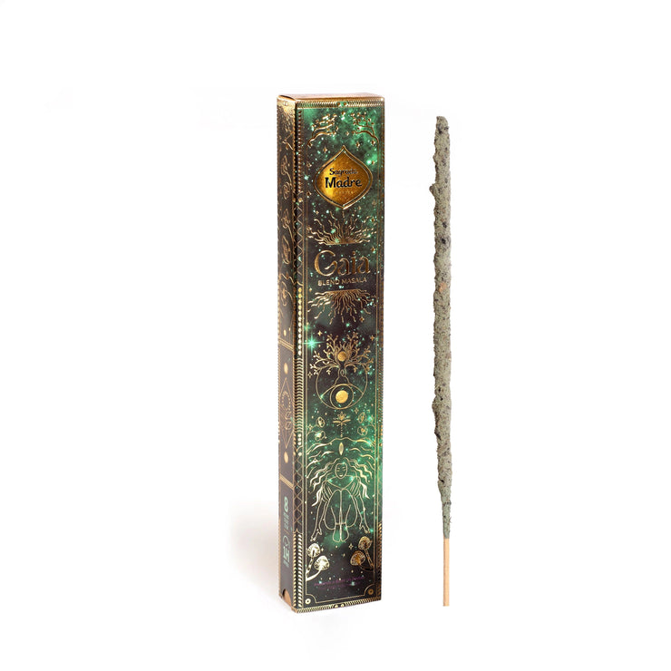 Incense stick with decorative packaging on a white background