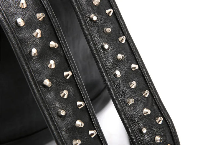 Alligator Pattern Vegan Leather Rivet Backpack