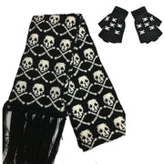 Arctic Pirate Gothic Skull and Crossbones Winter Scarf