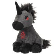 Hellions Series Black Unicorn Plush Toy - 9-Inch Tall High-Quality Polyester Plush - Gothic Collectible for Kids and Adults - Stylish and Cute with Embroidered Details - Perfect for Fantasy and Gothic Fans