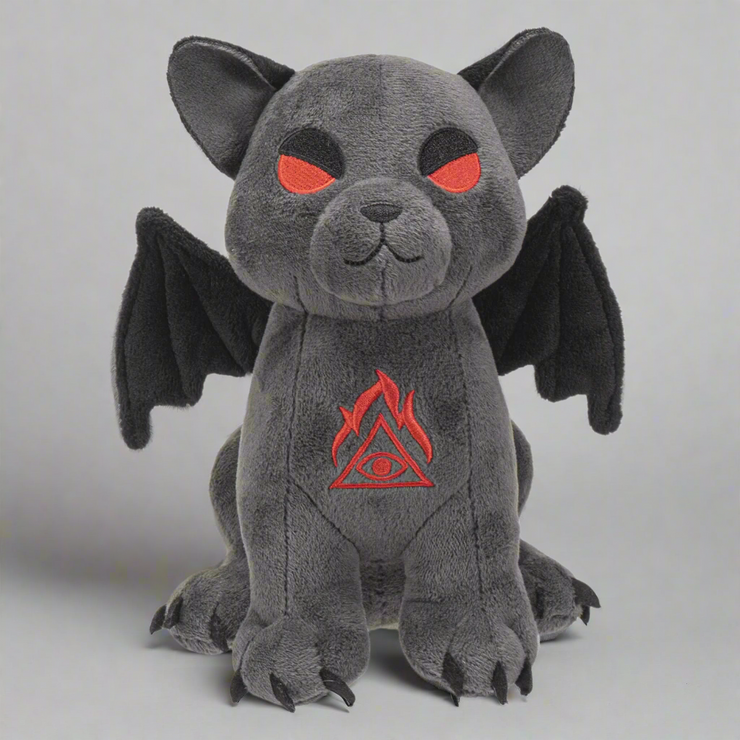 Hellions Series Vampire Cat Plush Toy - 8-Inch Tall Soft Polyester Plush with Black Wings - Detailed with Embroidered Features - Gothic Collectible Toy Gift for Kids and Adults - Perfect for Fans of Gothic Themes and Cat Lovers