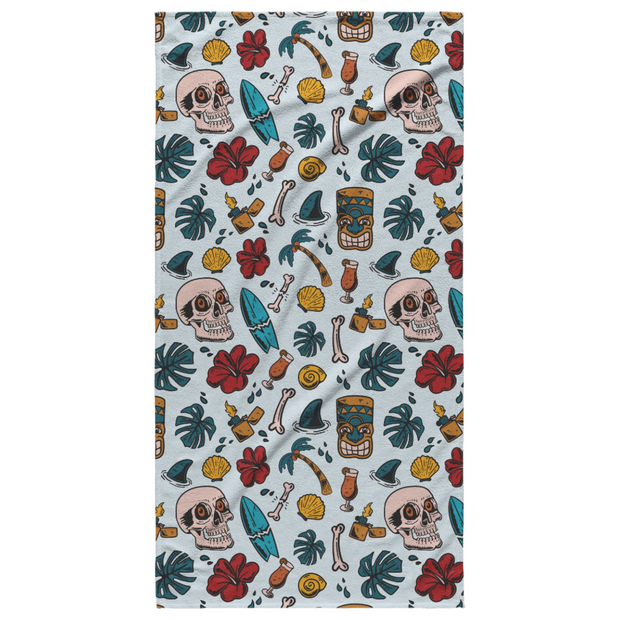 Island_Odyssey_Tropical_Tiki_Beach_Towel_Main_Vertical_Mockup.png