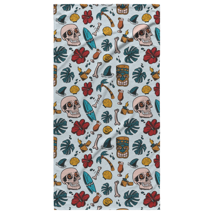 Island_Odyssey_Tropical_Tiki_Beach_Towel_Main_Vertical_Mockup.png