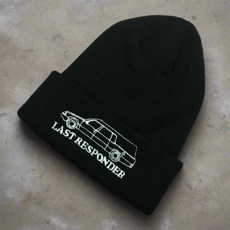 "Last Responder" Black Knit Beanie