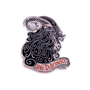 "Live Deliciously" Black Goat Enamel Lapel Pin