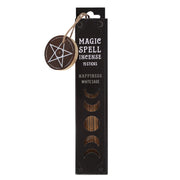 Pack of magic spell incense sticks with pentagram design on a white background