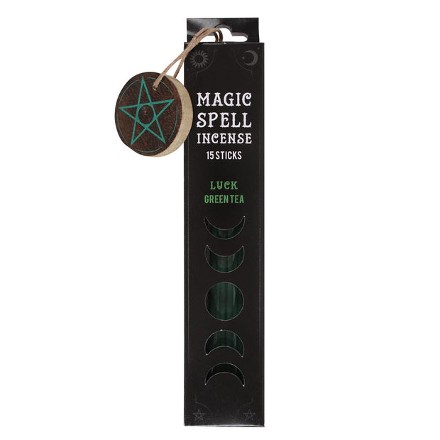 Magic Spell incense packaging with pentagram charm on a white background