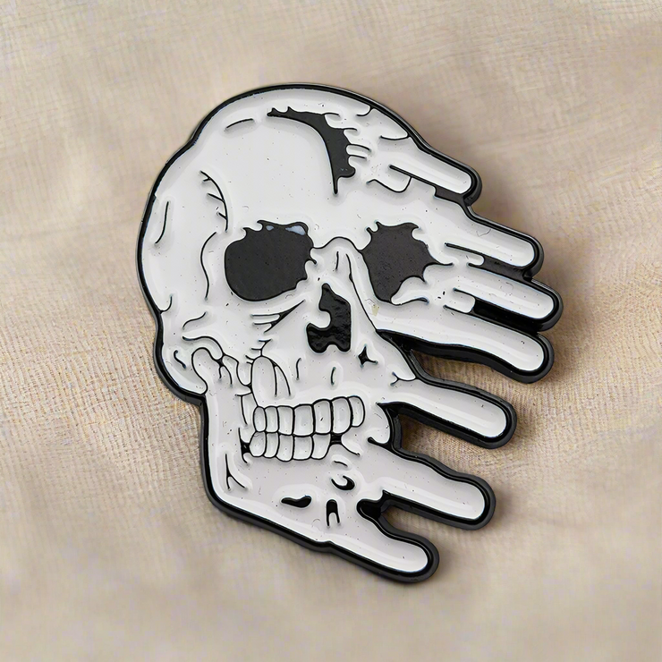 Face Melted Off Enamel Lapel Pin