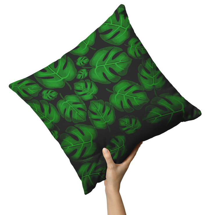 "Monstera Madness" Throw Pillow