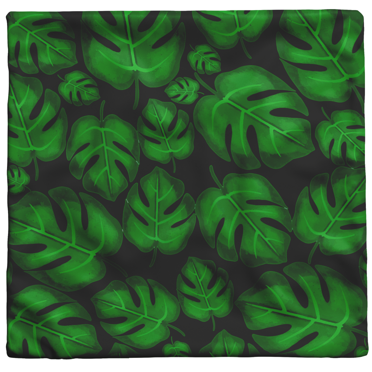 "Monstera Madness" Throw Pillow