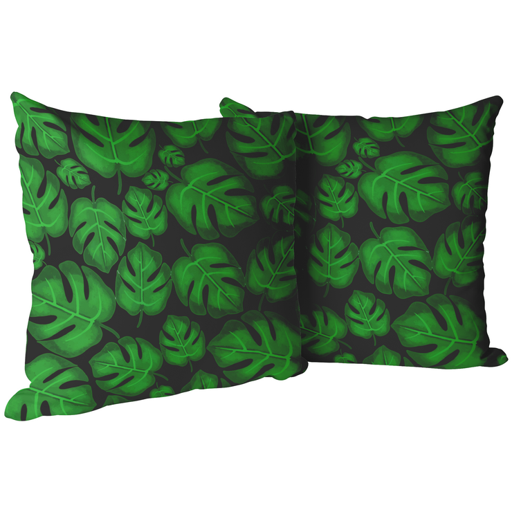 "Monstera Madness" Throw Pillow