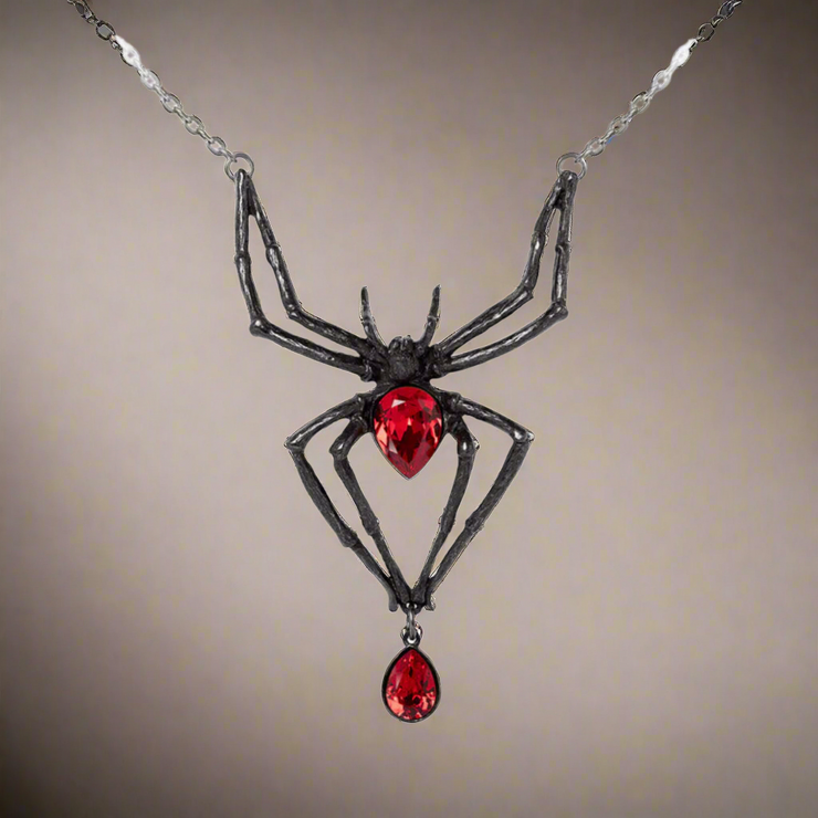 Black Widow Spider Necklace by Alchemy Gothic