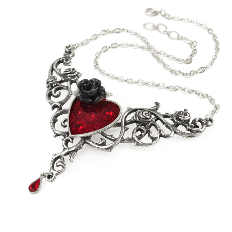 The Blood Rose Heart Necklace by Alchemy Gothic