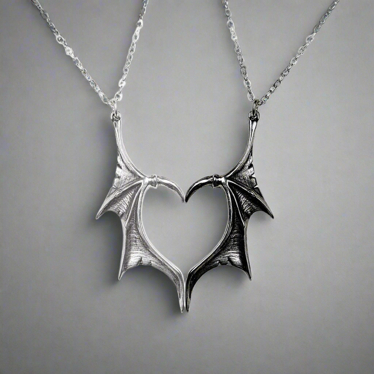 Darkling Heart Couples Necklace Set by Alchemy Gothic