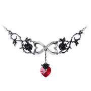 Infinite Love Crystal Heart Necklace by Alchemy Gothic