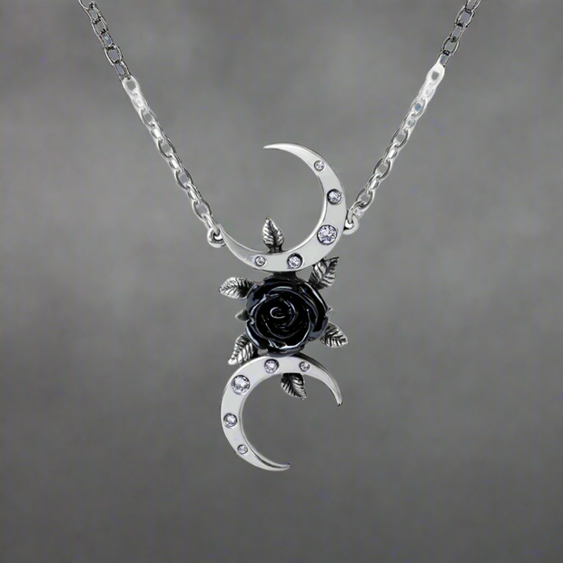 Goddess of the Black Rose Necklace by Alchemy Gothic