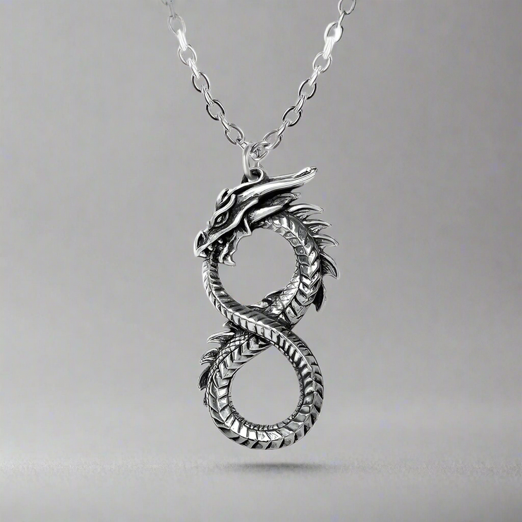 Infinity Dragon Necklace by Alchemy Gothic