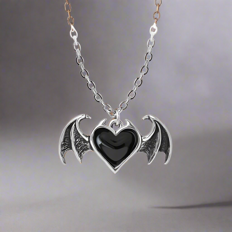 Blacksoul Bijou Winged Heart Necklace by Alchemy Gothic