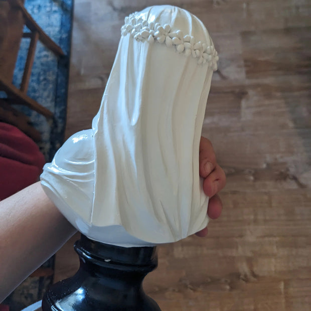 "The Veiled Lady" Gothic Sculpture Bust
