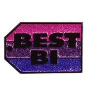 "Best Bi" Bisexual Pride Glitter Enamel Lapel Pin