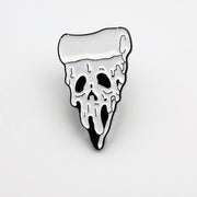 Pizza Skull Enamel Lapel Pin