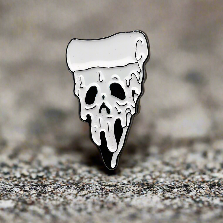 Pizza Skull Enamel Lapel Pin