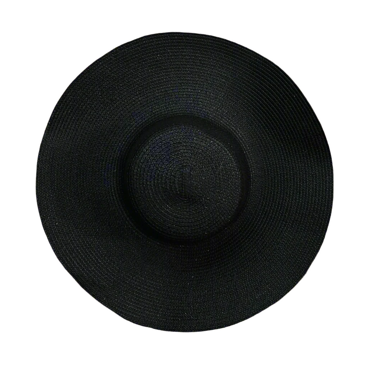 Black straw hat on a white background