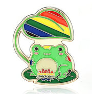 Pride Frog Rainbow Flag Enamel Lapel Pin