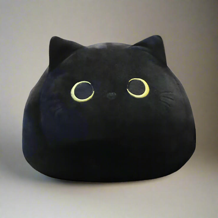 Adorable peluche Squishy de gato negro tipo puf