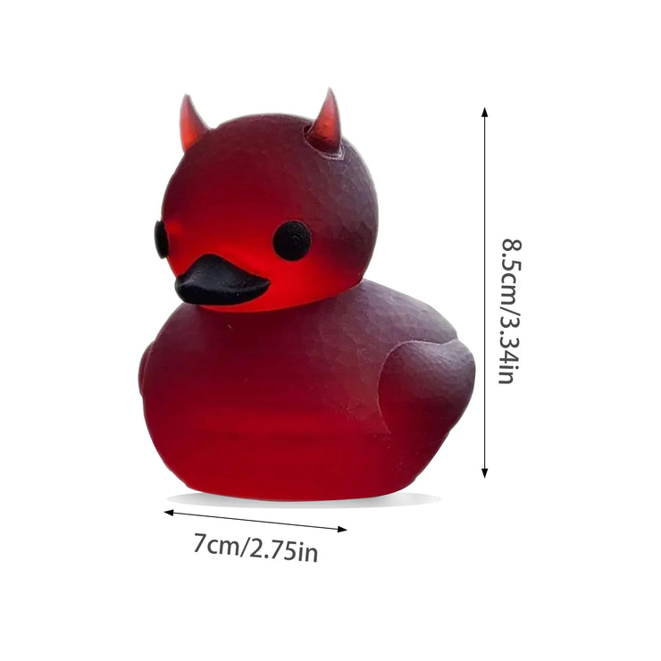 Death Metal Duckie Bathroom Decor Resin Sculpture - Big Red Spikes