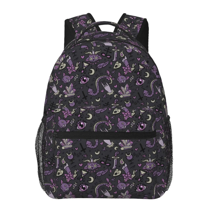 Witchy Wanderlust Purple and Black Travel Backpack